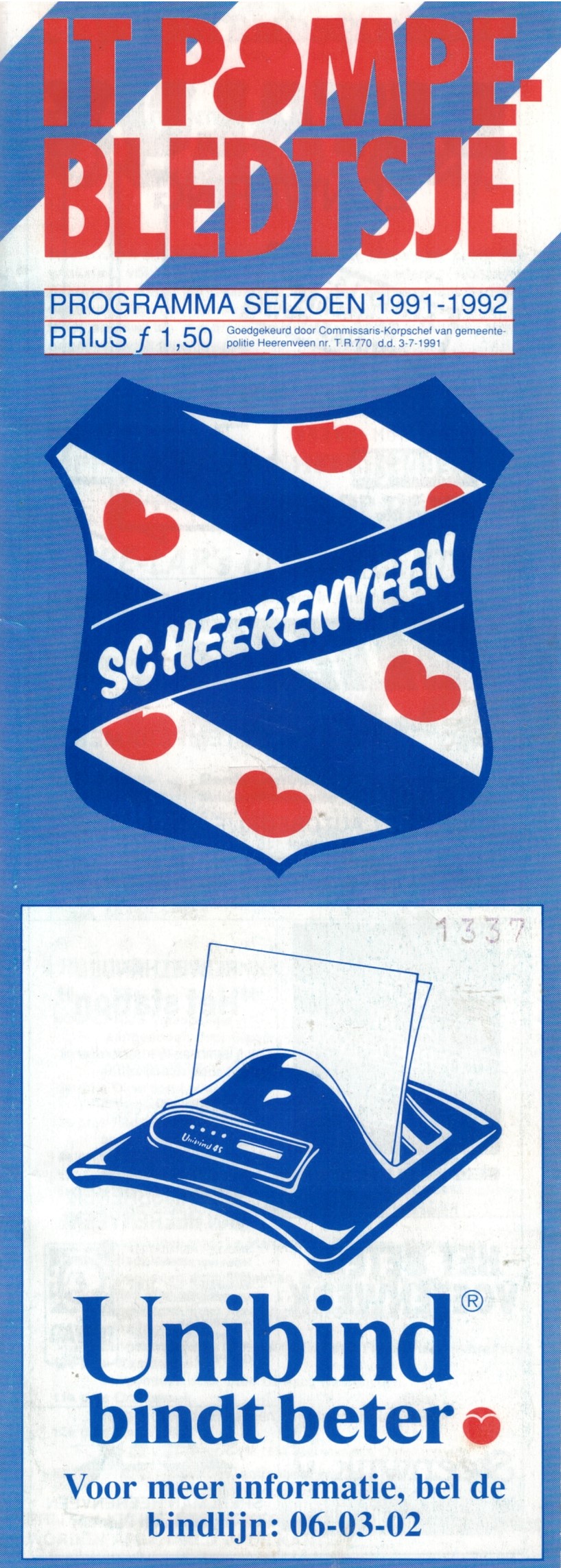 AZ Programma 21-sep-1991 Heerenveen uit